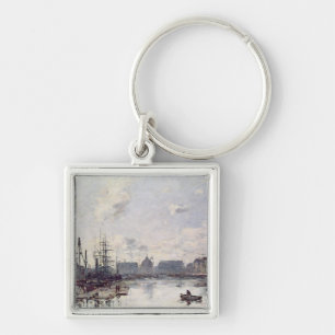 The Port of Trade, Le Havre, 1892 Keychain