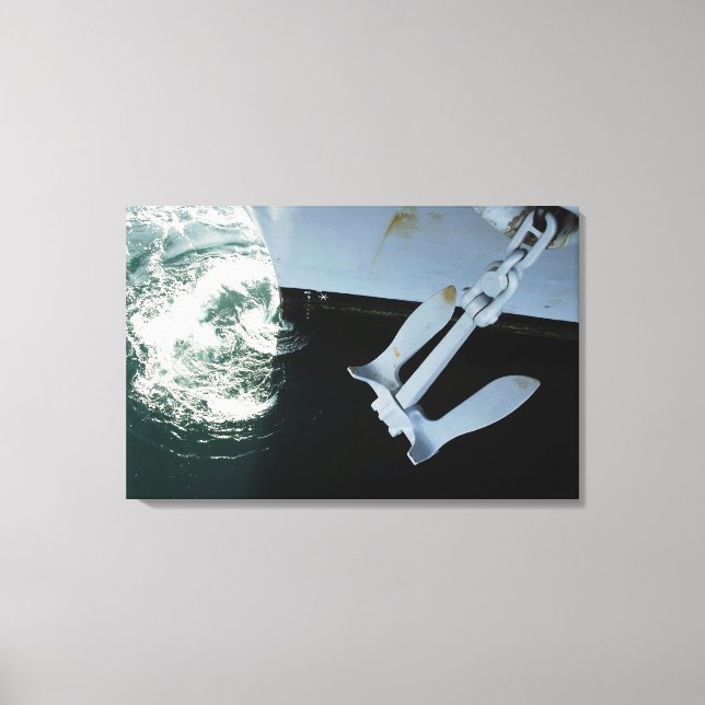 The port side Mark II Stockless Anchor Canvas Print (Front)