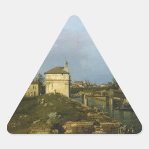 The Porta Portello, Padua By Canaletto Triangle Sticker
