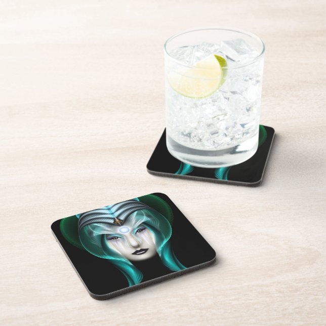 The Portrait Of Cyiria ISO Black Coaster (Right Side)