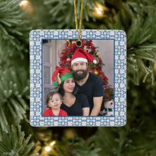 The Portuguese Family photo with tiles frame Ceramic Ornament