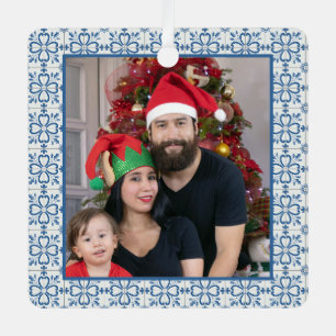 The Portuguese Family photo with tiles frame Metal Ornament