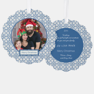 The Portuguese Family photo with tiles frame Ornament Card