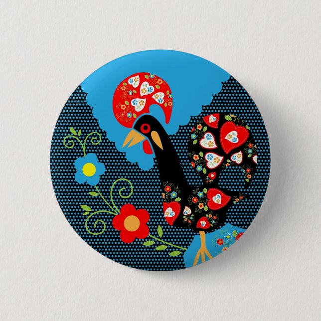 The Portuguese Rooster 2 Inch Round Button (Front)