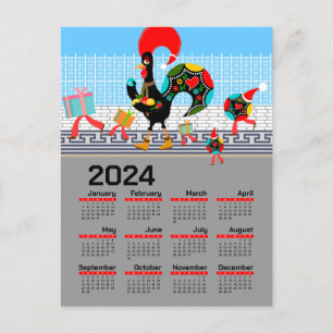 The Portuguese Rooster Christmas 2024 Calendar Postcard