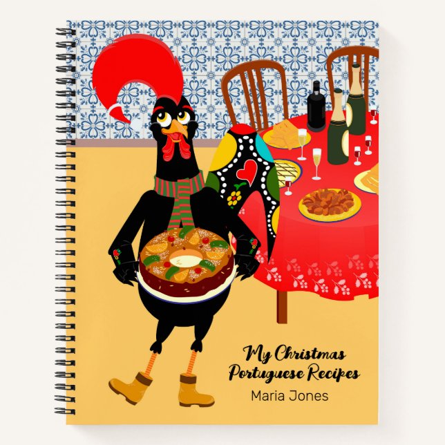 The Portuguese Rooster loves King Cake Notebook (Front)