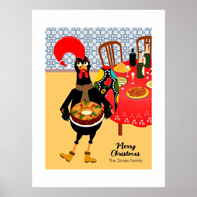 The Portuguese Rooster loves King Cake Poster (Front)
