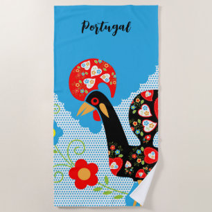 The Portuguese Rooster of Barcelos Beach Towel