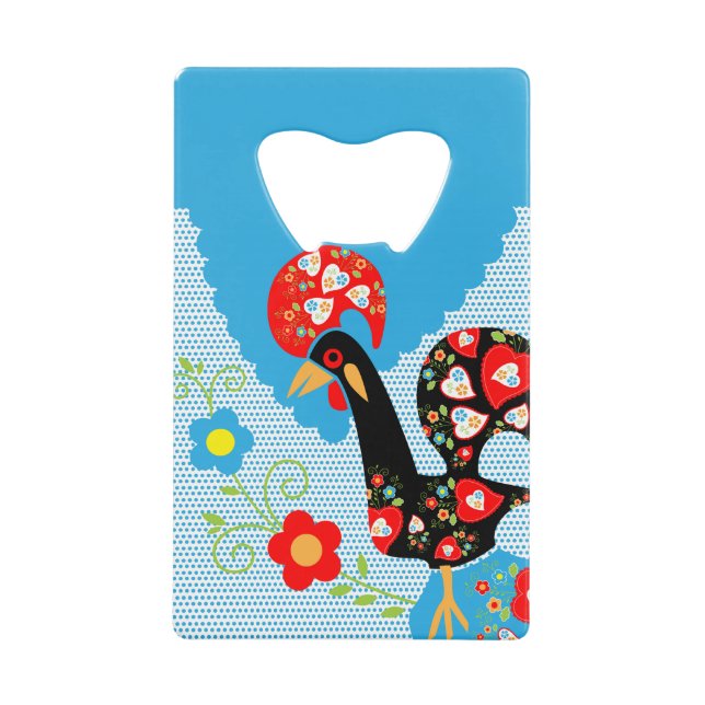 The Portuguese Rooster of Barcelos  Credit Card Bottle Opener (Front)