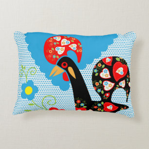 The Portuguese Rooster of Barcelos Decorative Pillow