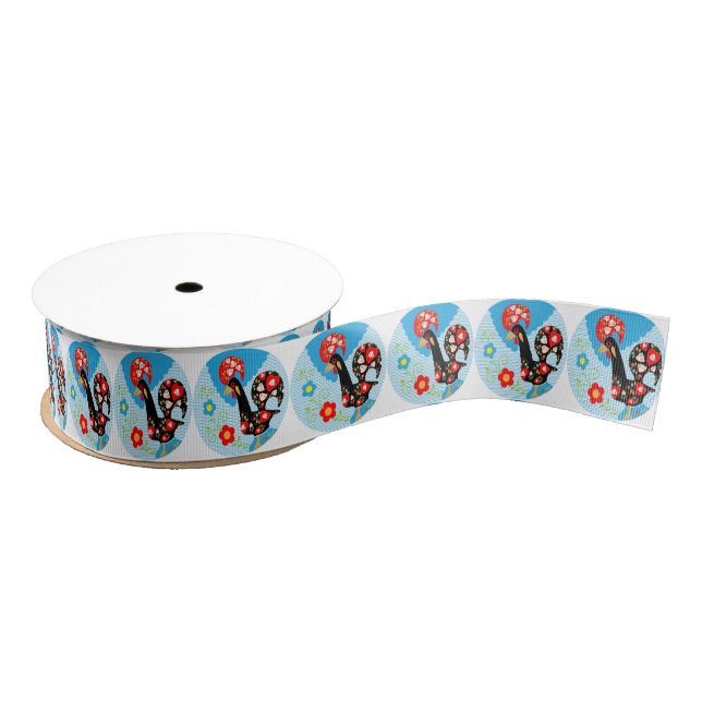 The Portuguese Rooster of Barcelos Grosgrain Ribbon (Spool)