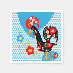 The Portuguese Rooster of Barcelos Napkin