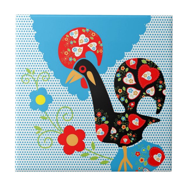 The Portuguese Rooster of Barcelos Tile (Front)