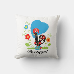 The Portuguese Rooster Throw Pillow
