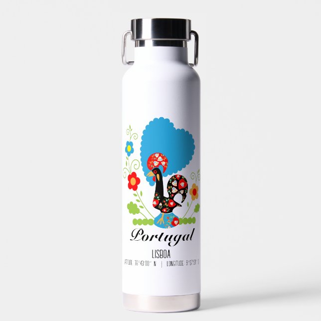 The Portuguese Rooster Water Bottle (Front)