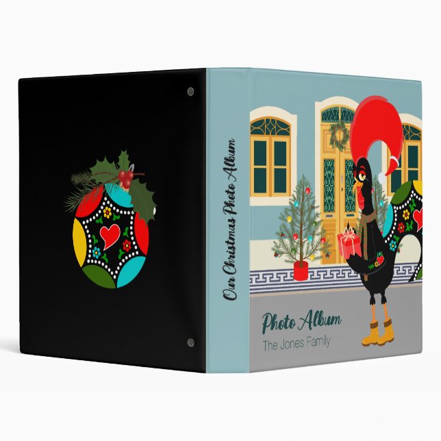The Portuguese Rooster with a Christmas present Binder (Background)