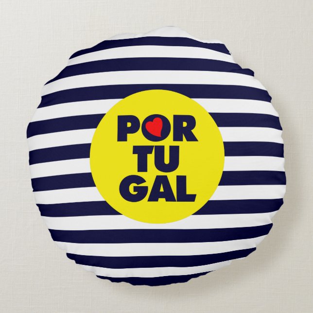 The Portuguese sunshine Round Pillow (Back)