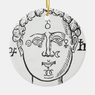 The Position of the Planets in the Human Head, cop Ceramic Ornament