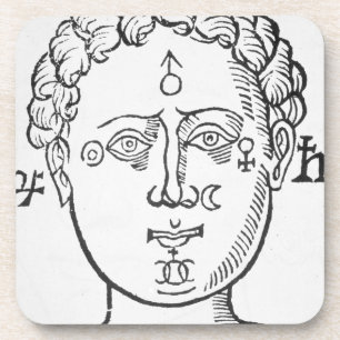 The Position of the Planets in the Human Head, cop Coaster