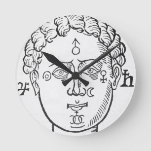 The Position of the Planets in the Human Head, cop Round Clock