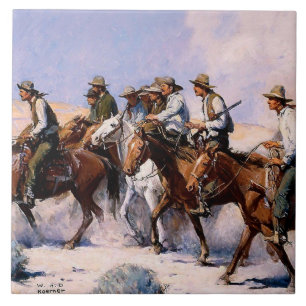 “The Posse” Western Art by WHD Koerner Tile