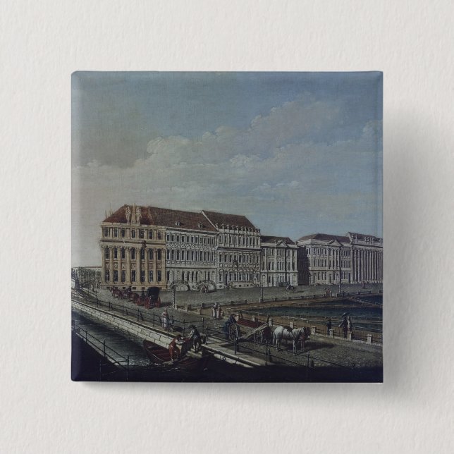 The Post Office in Potsdam, 1784 2 Inch Square Button (Front)