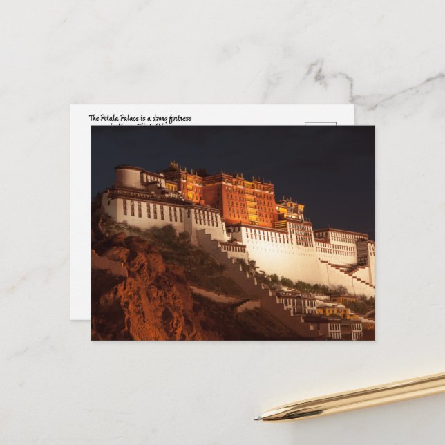 The Potala Palace in Lhasa, Tibet Postcard (Front/Back In Situ)