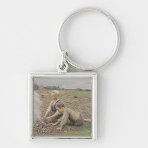 The Potato Gatherers, 1898 Keychain