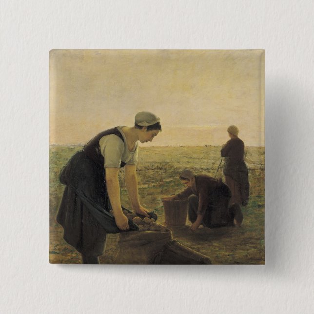 The Potato Harvest 2 Inch Square Button (Front)