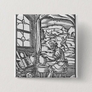 The potter, 1574 2 inch square button