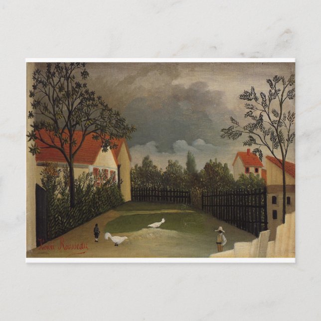 The Poultry Yard by Henri Rousseau Postcard (Front)