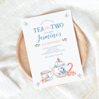 Thé pour deux invitations d'anniversaire