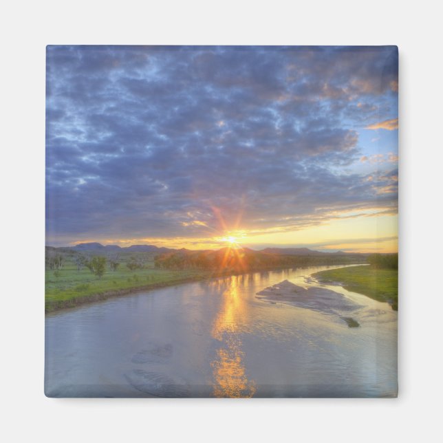 The Powder River catches last light in Custer Magnet (Front)