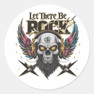 The power and energy of rock music classic round sticker