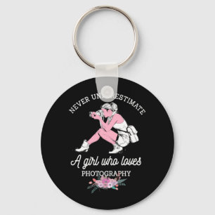 The Power Of A Girl Who Loves Photography Keychain