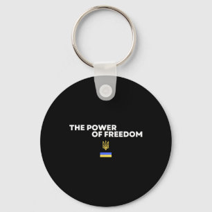 The Power Of Freedom Trident Ukrainian Flag Symbol Keychain