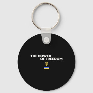 The Power Of Freedom Trident Ukrainian Flag Symbol Keychain