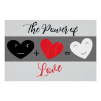 The Power of Love - black, red and white hearts