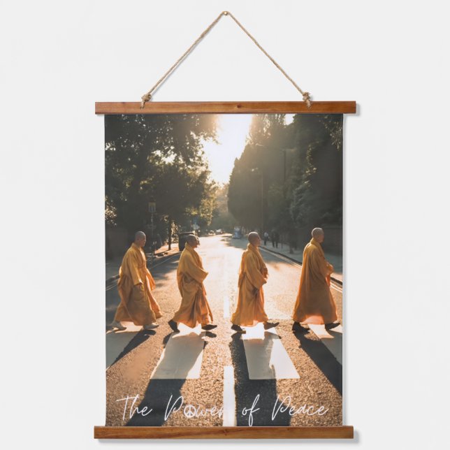 THE POWER OF PEACE - Inspirational Monk  Hanging Tapestry (Front)