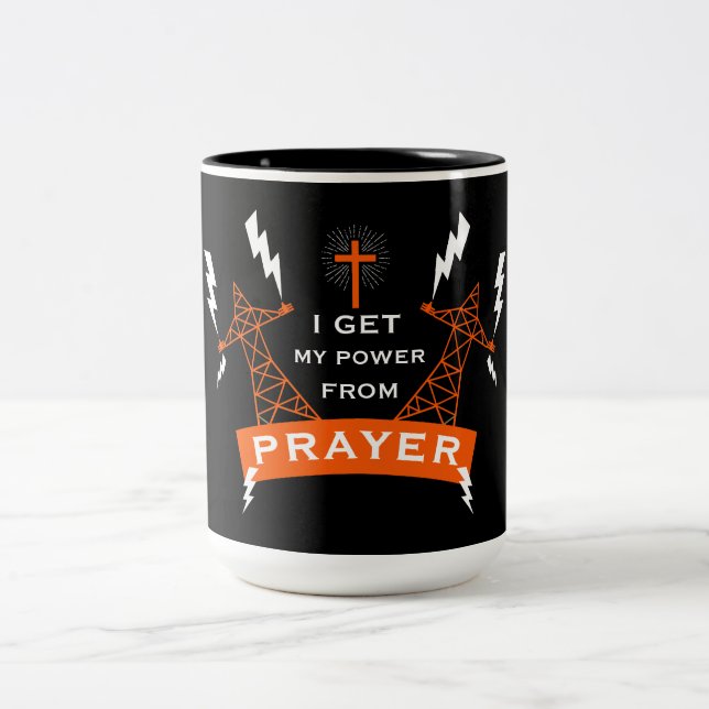 The Power Of Prayer Two-Tone Coffee Mug (Center)