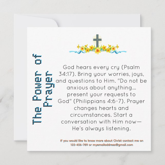The Power of Prayer Witness Card (Front)