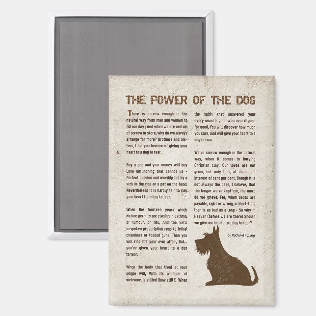 The Power of the Dog Poem - Rudyard Kipling Magnet (Front/Back)