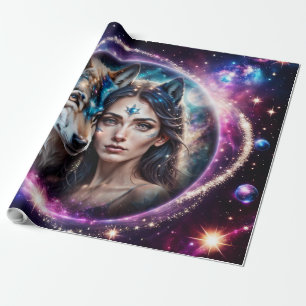 The power of the mystical wolf  wrapping paper