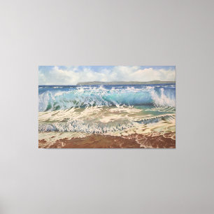 The Power of the Turquoise Wave: Realistic Marine  Canvas Print