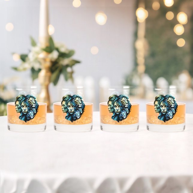 The Powerful Presence of Lions Whiskey Glass (Insitu (Wedding))