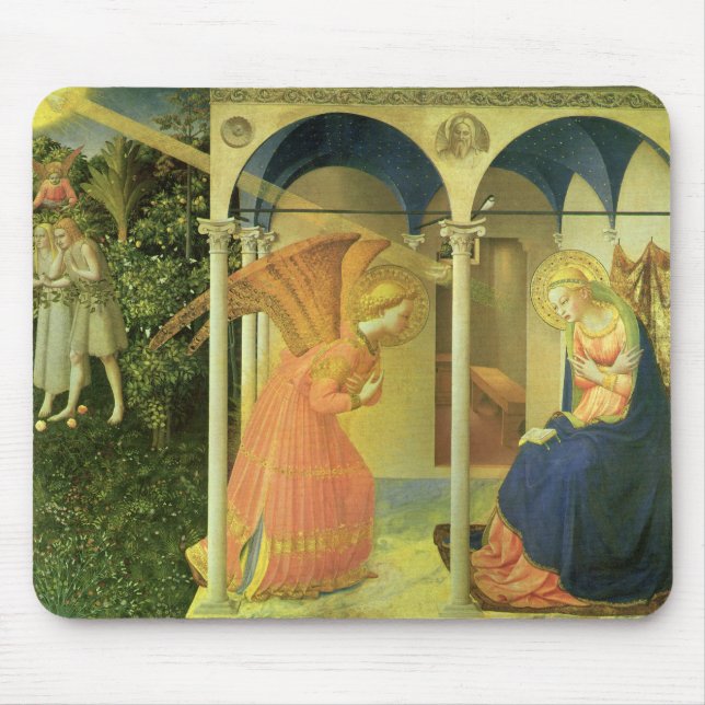 The Prado Annunciation by Fra Angelico Mouse Pad (Front)