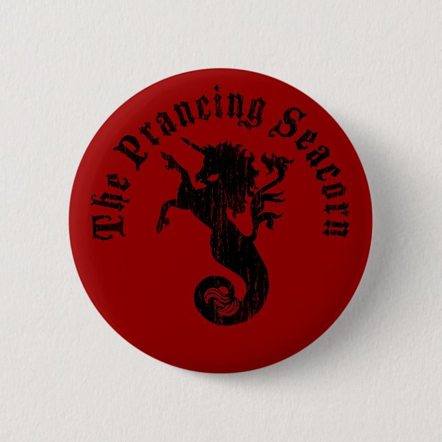 The Prancing Seacorn 2 Inch Round Button (Front)