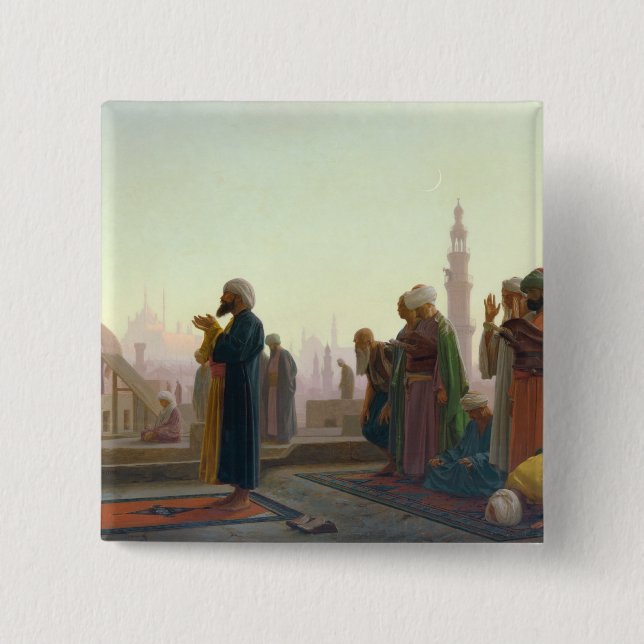 The Prayer, 1865 2 Inch Square Button (Front)