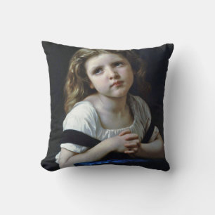 The Prayer, Bouguereau Throw Pillow