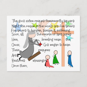 "The Praying Nun"  Story Art Gifts Postcard